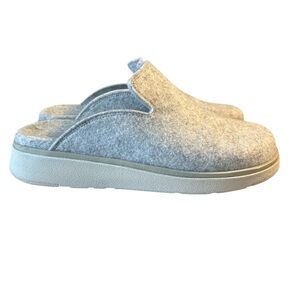 Fitflop GEN-FF e01 Felt Slip On Mules in Light Gray - Size 8.5
